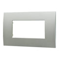 Placca in Plastica Silver Compatibile Vimar Arkè - 4 Posti - Ettroit