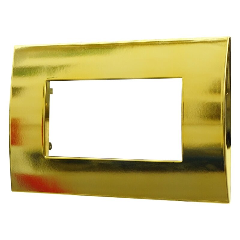 Placca in Plastica Oro Lucido Compatibile Vimar Arkè - 4 Posti - Ettroit