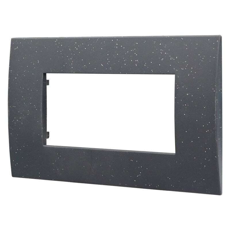 Placca in Plastica Nero Brillante Compatibile Vimar Arkè - 4 Posti - Ettroit