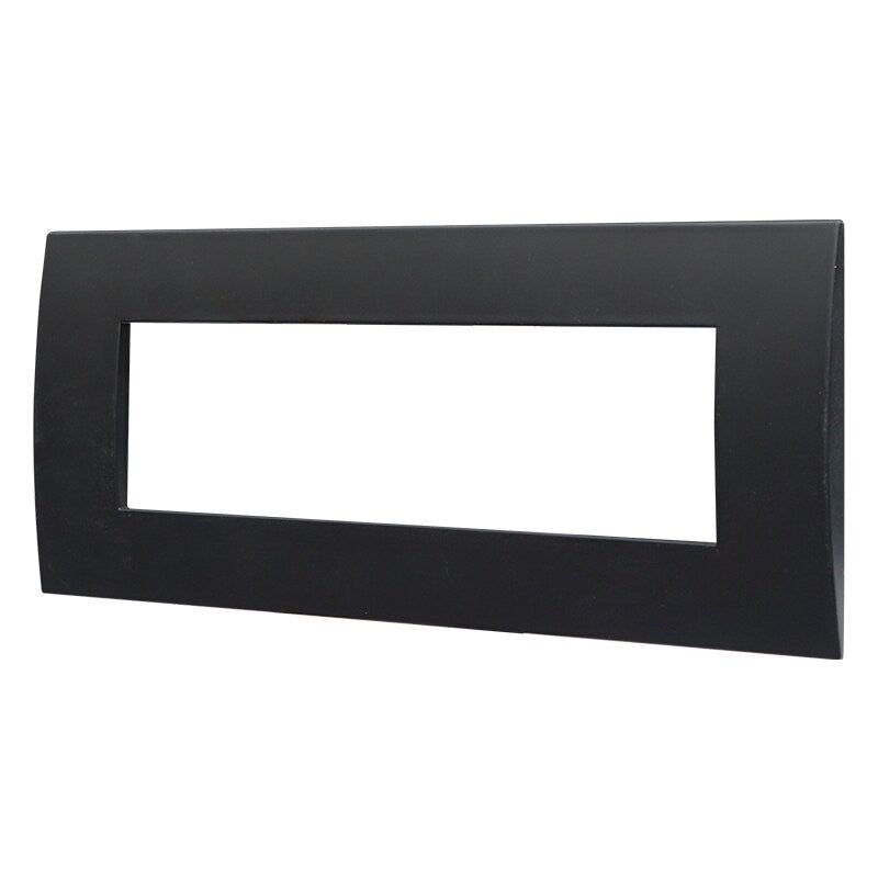 Placca in Plastica Nero Compatibile Vimar Arkè - 7 Posti - Ettroit