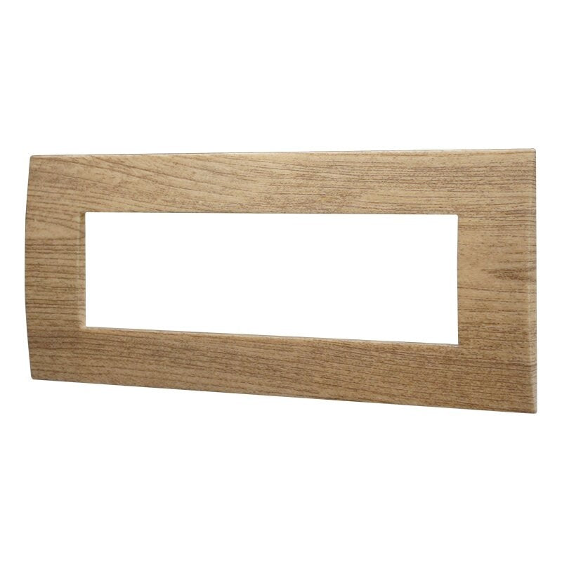 Placca in Plastica Legno Scuro Compatibile Vimar Arkè - 7 Posti - Ettroit