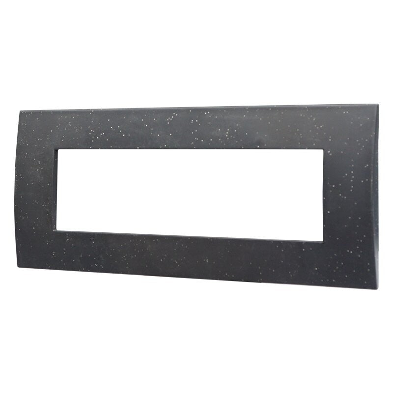 Placca in Plastica Nero Brillante Compatibile Vimar Arkè - 7 Posti - Ettroit