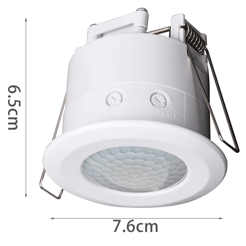 Sensore Di Movimento PIR Rilevatore Crepuscolare Infrarossi 360° Ad Incasso