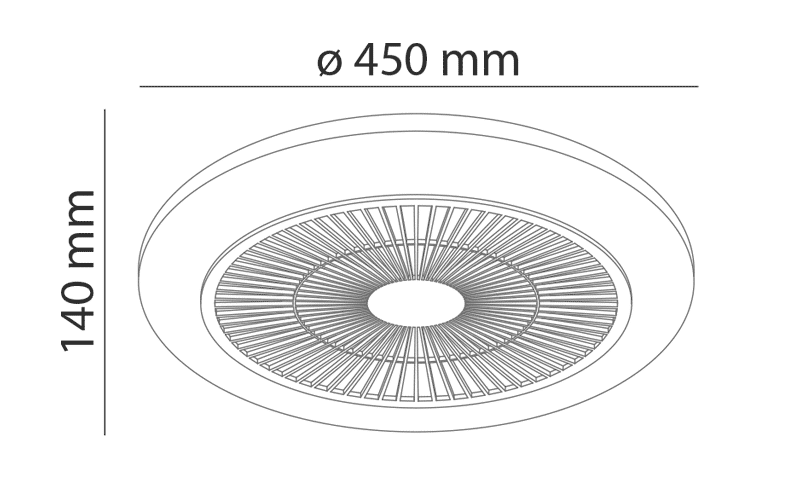 Ventilatore da Soffitto Brezion Luce LED 33W 2400lm CCT 3000-6500K + RGB Novaline