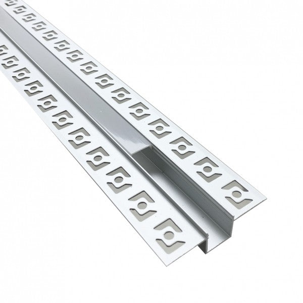 Kit 20 Barre Profilo da Incasso 2 Metri per Cartongesso Slim in Alluminio per Striscia LED