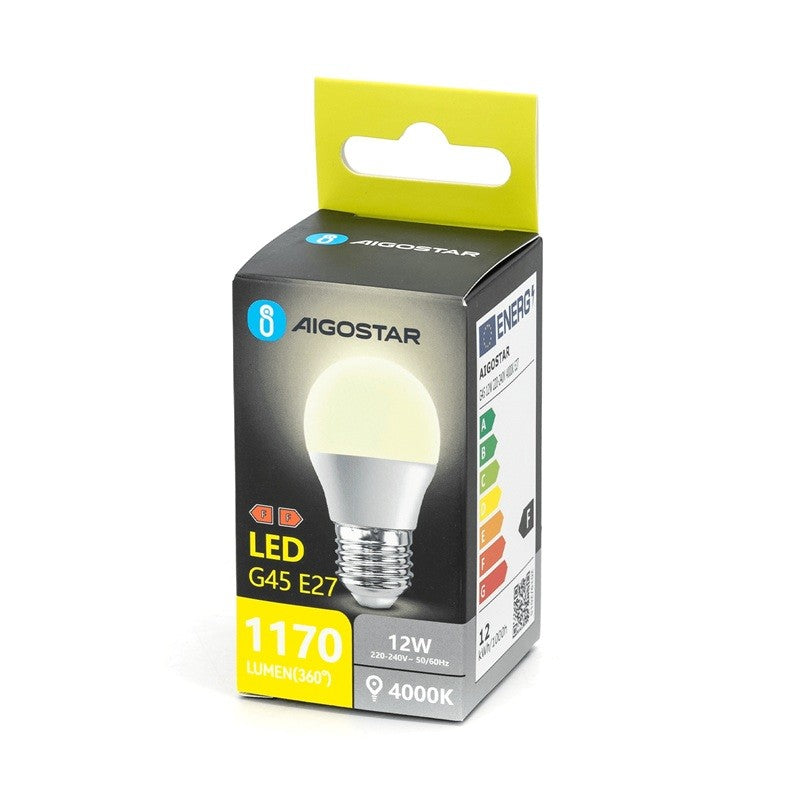Lampadina LED A5 G45 12W E27 Luce Naturale 4000K 1170lm