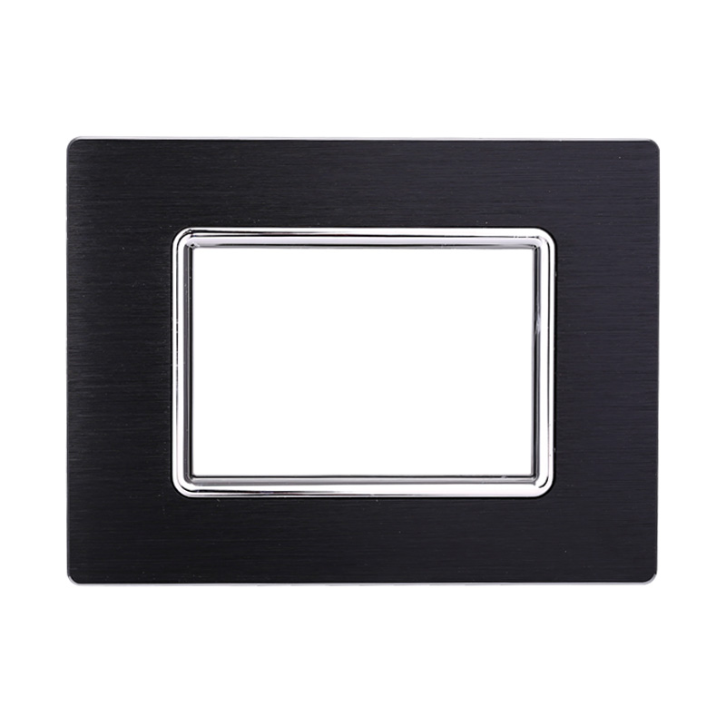 Placca in Alluminio Nero Compatibile Living Light - 3 Posti - Ettroit