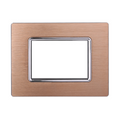Placca in Alluminio Oro Compatibile Living Light - 3 Posti - Ettroit
