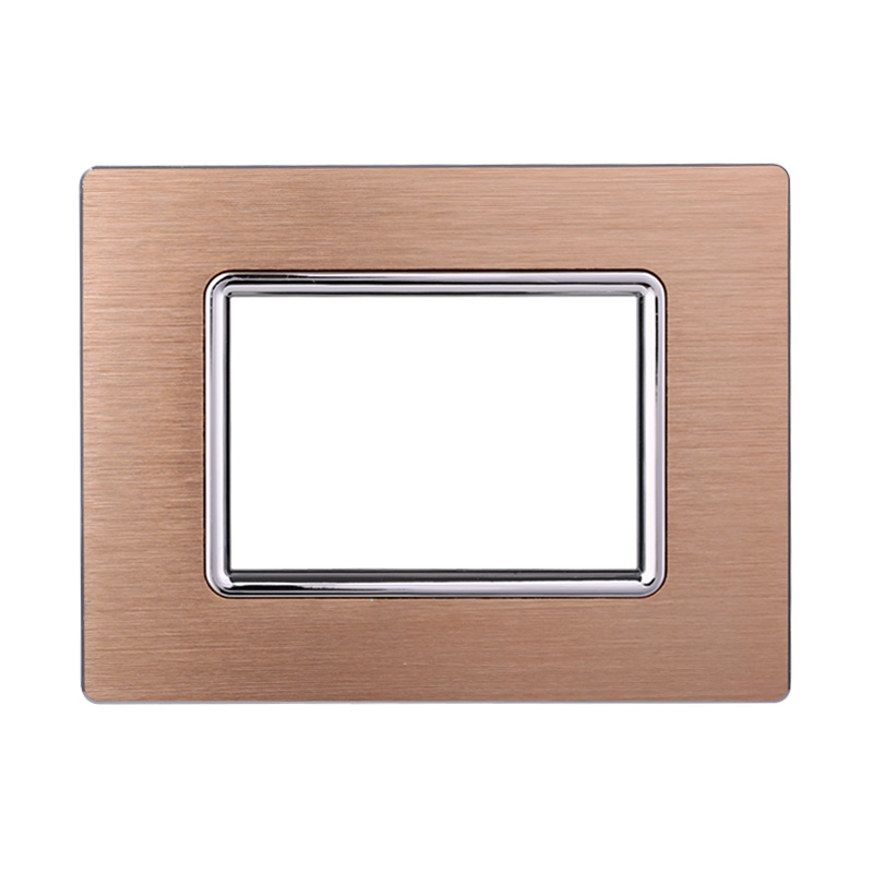 Placca in Alluminio Oro Compatibile Living Light - 3 Posti - Ettroit