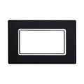 Placca in Alluminio Nero Compatibile Living Light - 4 Posti - Ettroit