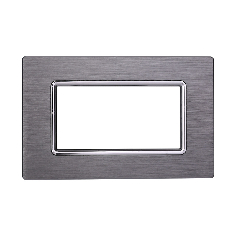 Placca in Alluminio Silver Compatibile Living Light - 4 Posti - Ettroit