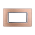 Placca in Alluminio Oro Compatibile Living Light - 4 Posti - Ettroit
