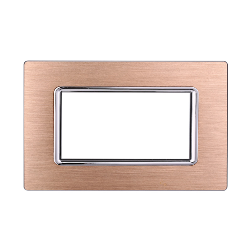 Placca in Alluminio Oro Compatibile Living Light - 4 Posti - Ettroit