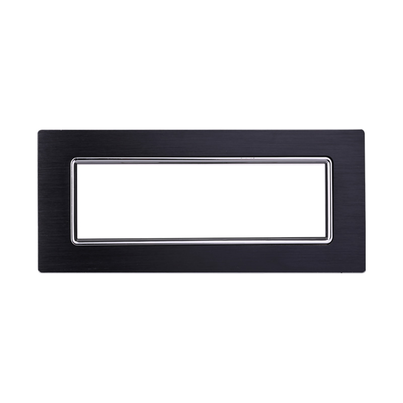 Placca in Alluminio Nero Compatibile Living Light - 7 Posti - Ettroit