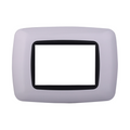 Placca in Plastica Bombata Bianca Compatibile Living Light - 3 Posti - Ettroit