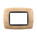 Placca in Plastica Bombata Legno Chiaro Compatibile Living Light - 3 Posti - Ettroit