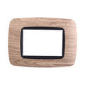 Placca in Plastica Bombata Legno Scuro Compatibile Living Light - 3 Posti - Ettroit