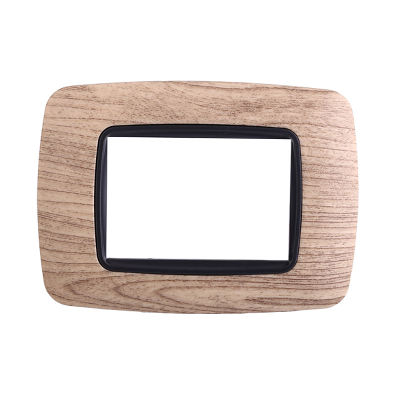 Placca in Plastica Bombata Legno Scuro Compatibile Living Light - 3 Posti - Ettroit