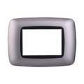 Placca in Plastica Bombata Silver Compatibile Living Light - 3 Posti - Ettroit