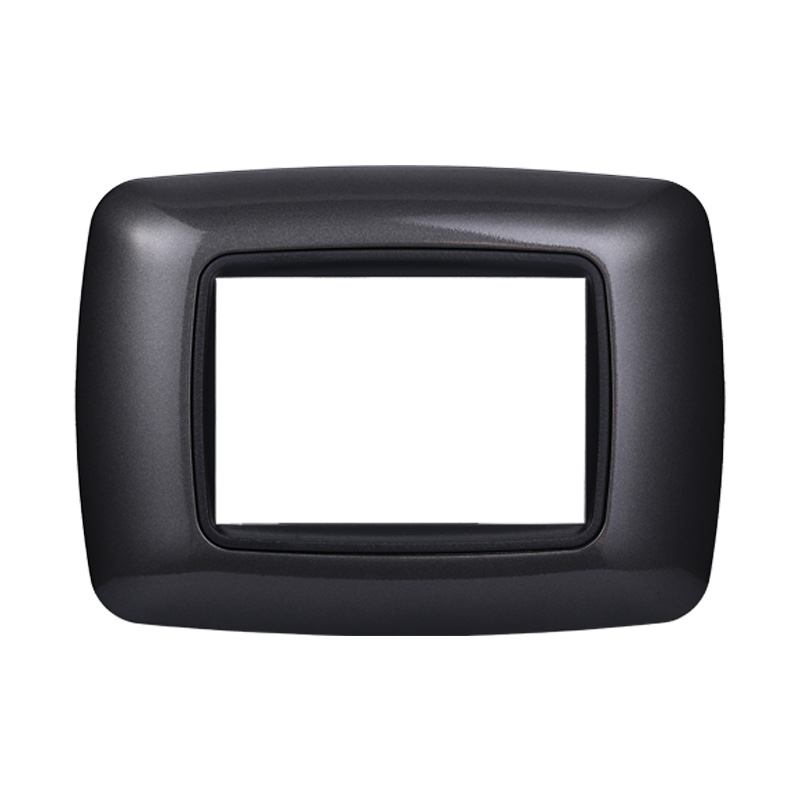 Placca in Plastica Bombata Acciaio Scuro Compatibile Living Light - 3 Posti - Ettroit