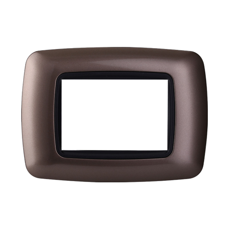 Placca in Plastica Bombata Bronzo Compatibile Living Light - 3 Posti - Ettroit