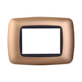 Placca in Plastica Bombata Oro Compatibile Living Light - 3 Posti - Ettroit