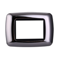 Placca in Plastica Bombata Cromato Lucido Compatibile Living Light - 3 Posti - Ettroit