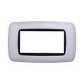 Placca in Plastica Bombata Bianca Compatibile Living Light - 4 Posti - Ettroit