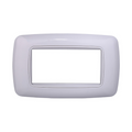 Placca in Plastica Bombata Bianca/Bianca Compatibile Living Light - 4 Posti - Ettroit