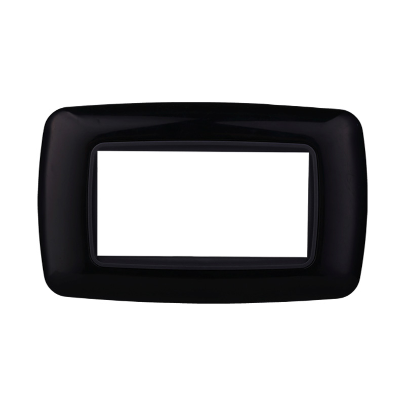 Placca in Plastica Bombata Nero Compatibile Living Light - 4 Posti - Ettroit