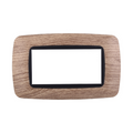 Placca in Plastica Bombata Legno Chiaro Compatibile Living Light - 4 Posti - Ettroit