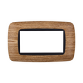 Placca in Plastica Bombata Legno Scuro Compatibile Living Light - 4 Posti - Ettroit