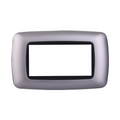 Placca in Plastica Bombata Silver Compatibile Living Light - 4 Posti - Ettroit