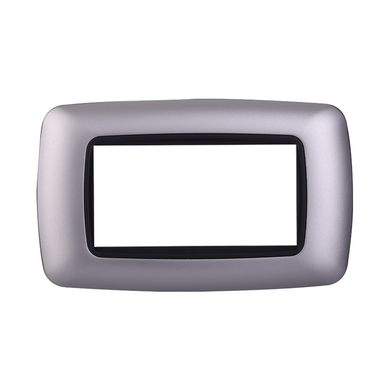 Placca in Plastica Bombata Silver Compatibile Living Light - 4 Posti - Ettroit