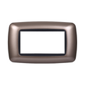 Placca in Plastica Bombata Bronzo Compatibile Living Light - 4 Posti - Ettroit