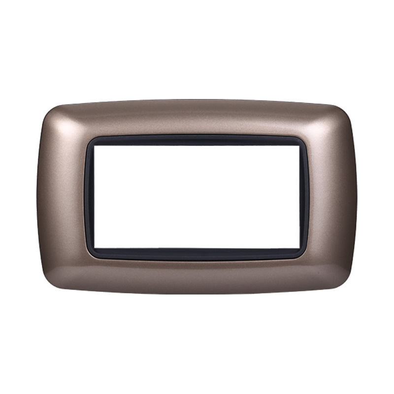 Placca in Plastica Bombata Bronzo Compatibile Living Light - 4 Posti - Ettroit