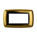 Placca in Plastica Bombata Oro Lucido Compatibile Living Light - 4 Posti - Ettroit