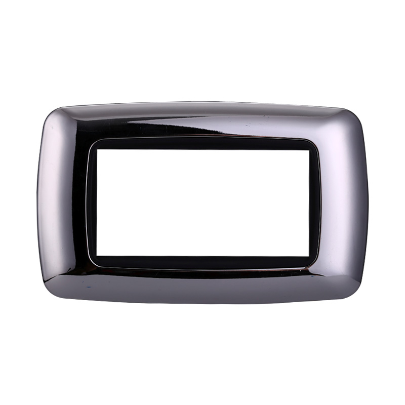 Placca in Plastica Bombata Cromato Lucido Compatibile Living Light - 4 Posti - Ettroit