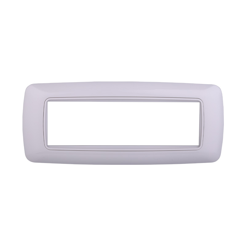 Placca in Plastica Bombata Bianca/Bianca Compatibile Living Light - 7 Posti - Ettroit