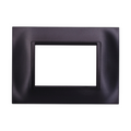 Placca in Plastica Quadrata Nera Compatibile Living Light - 3 Posti - Ettroit