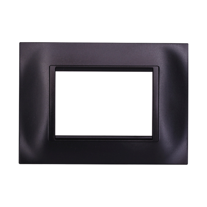 Placca in Plastica Quadrata Nera Compatibile Living Light - 3 Posti - Ettroit
