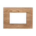 Placca in Plastica Quadrata Legno Chiaro Compatibile Living Light - 3 Posti - Ettroit