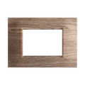 Placca in Plastica Quadrata Legno Scuro Compatibile Living Light - 3 Posti - Ettroit