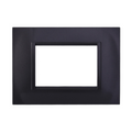 Placca in Plastica Quadrata Acciaio Scuro Compatibile Living Light - 3 Posti - Ettroit