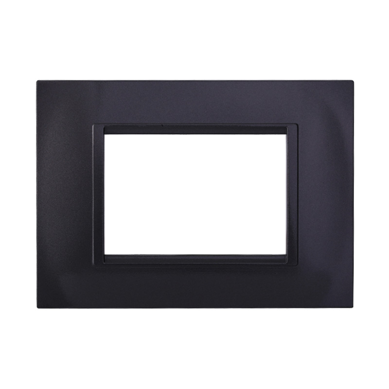 Placca in Plastica Quadrata Acciaio Scuro Compatibile Living Light - 3 Posti - Ettroit