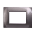 Placca in Plastica Quadrata Titanio Compatibile Living Light - 3 Posti - Ettroit