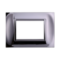 Placca in Plastica Quadrata Cromato Lucido Compatibile Living Light - 3 Posti - Ettroit