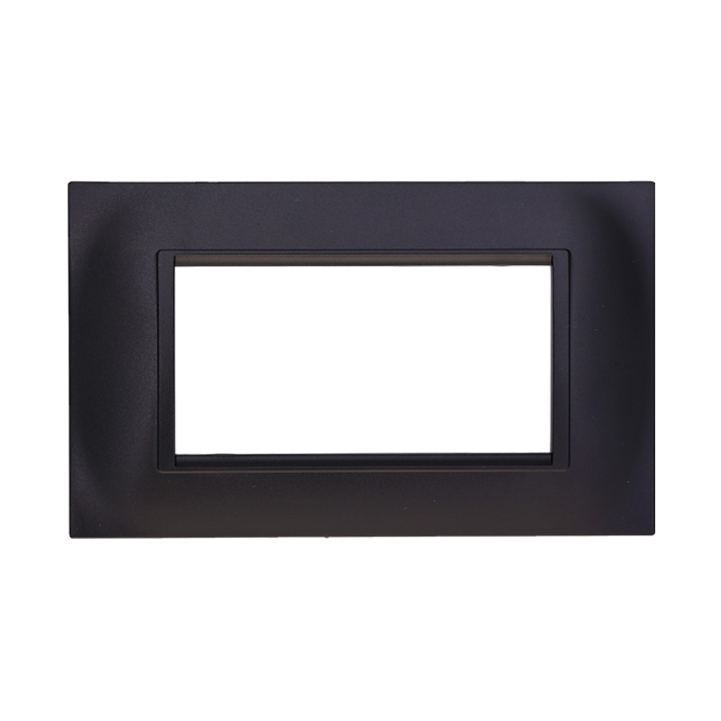 Placca in Plastica Quadrata Nero Compatibile Living Light - 4 Posti - Ettroit