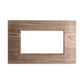 Placca in Plastica Quadrata Legno Scuro Compatibile Living Light - 4 Posti - Ettroit