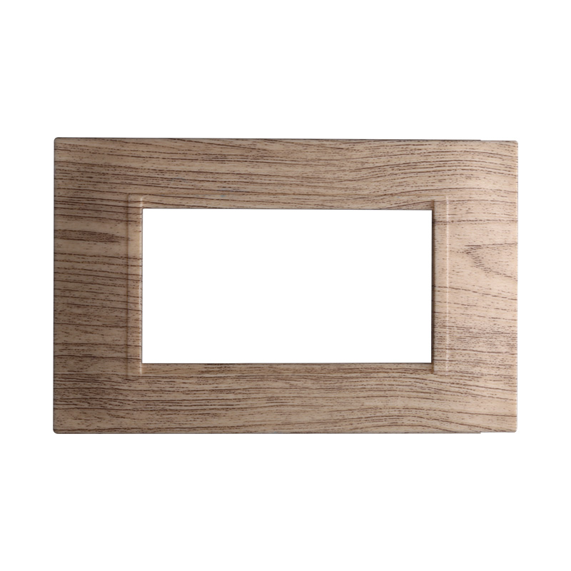 Placca in Plastica Quadrata Legno Scuro Compatibile Living Light - 4 Posti - Ettroit